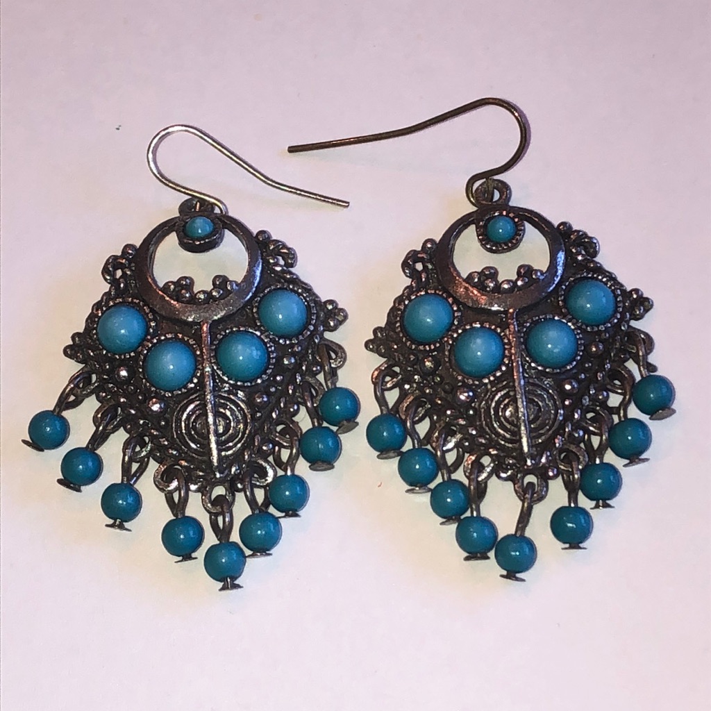 Laila Rowe Turquoise Color Boho Dangle Earrings